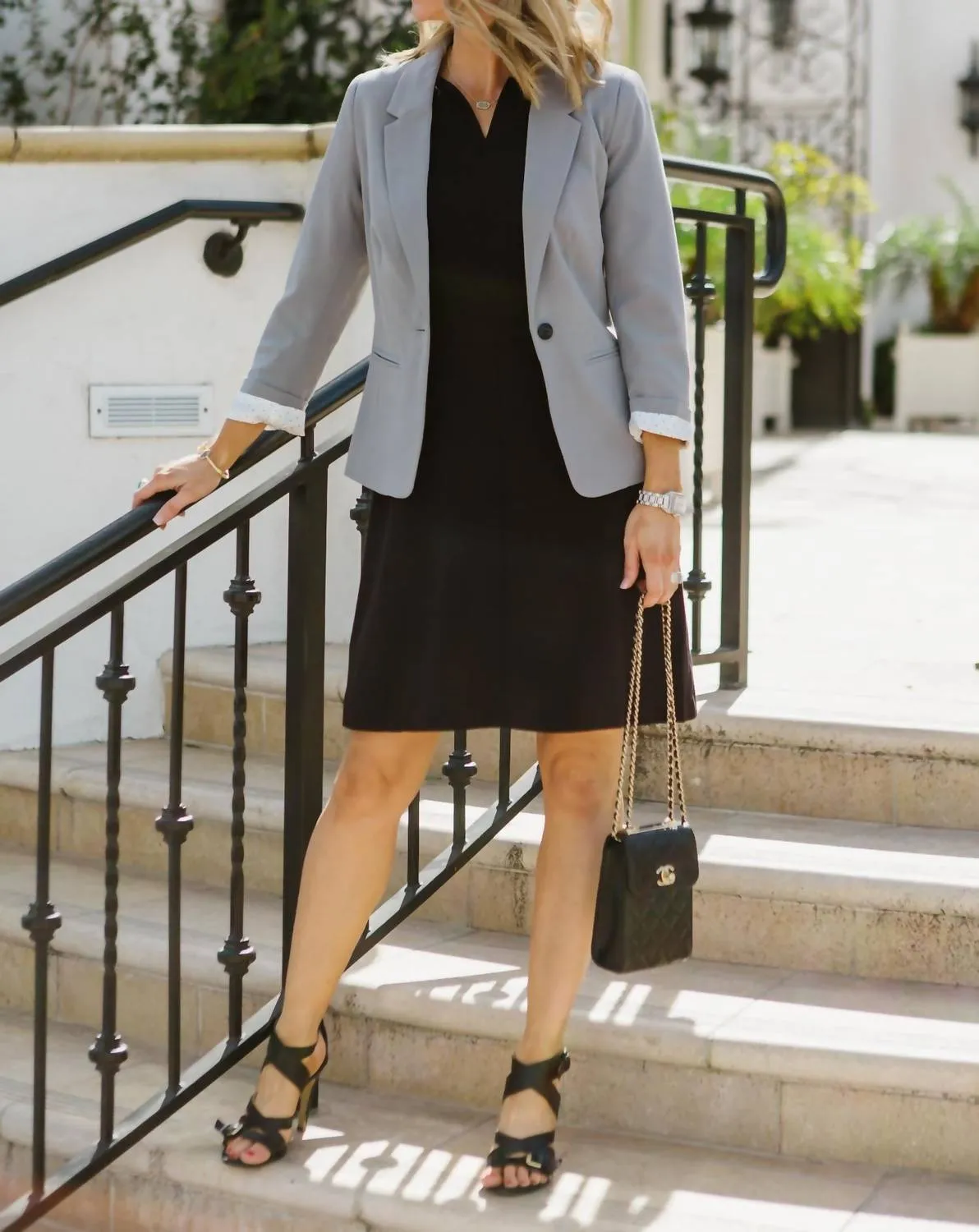 3/4 Sleeve Crepe Blazer