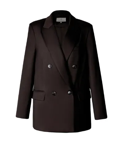 AEL Vintage Autumn Winter Women Pant Suit Dark Brown Loose Blazer Jacket & Wide Leg Pants   Office Suits Female Sets