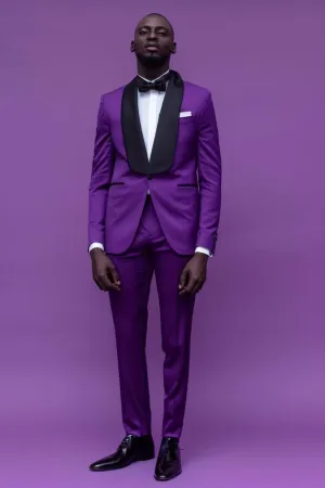 Austin  Royal Gentleman Purple slim Fit Men Tuxedos Suit