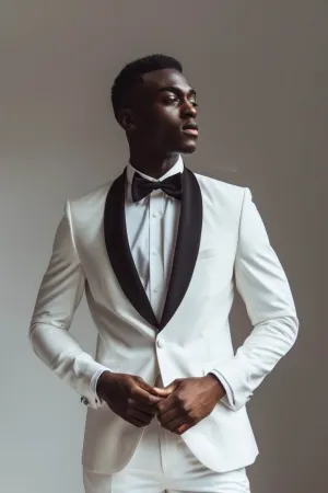Chester High Quality White slim Fit Men Tuxedos Suit