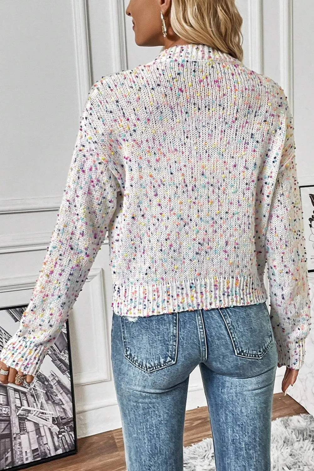 Confetti Button Up Long Sleeve Cardigan - 3 Colors