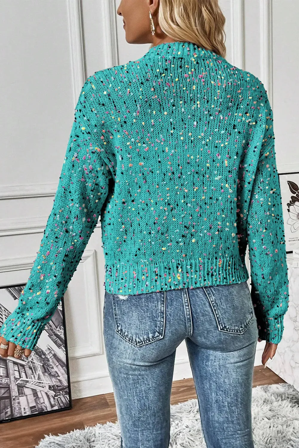Confetti Button Up Long Sleeve Cardigan - 3 Colors