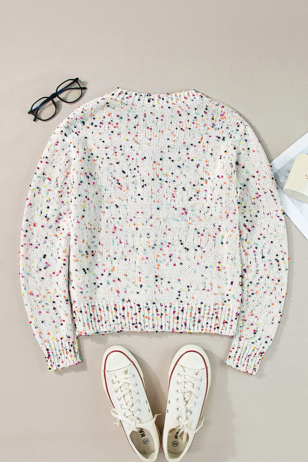 Confetti Button Up Long Sleeve Cardigan - 3 Colors
