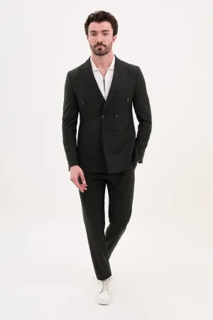 Double Breasted Black Casual Suit.