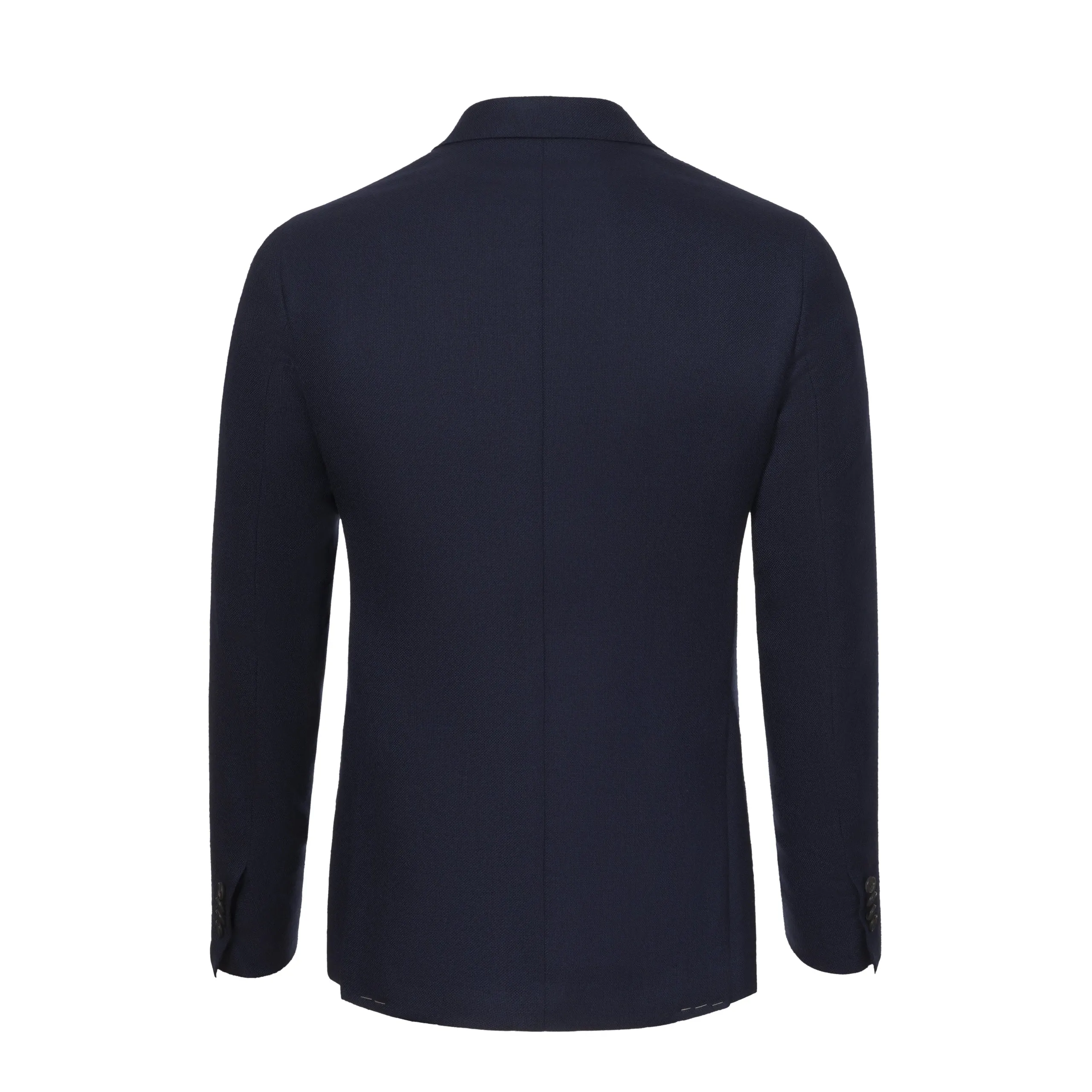 Double-Breasted Wool Jacket in Navy Blue Melange. Exclusively Made for Sartale
