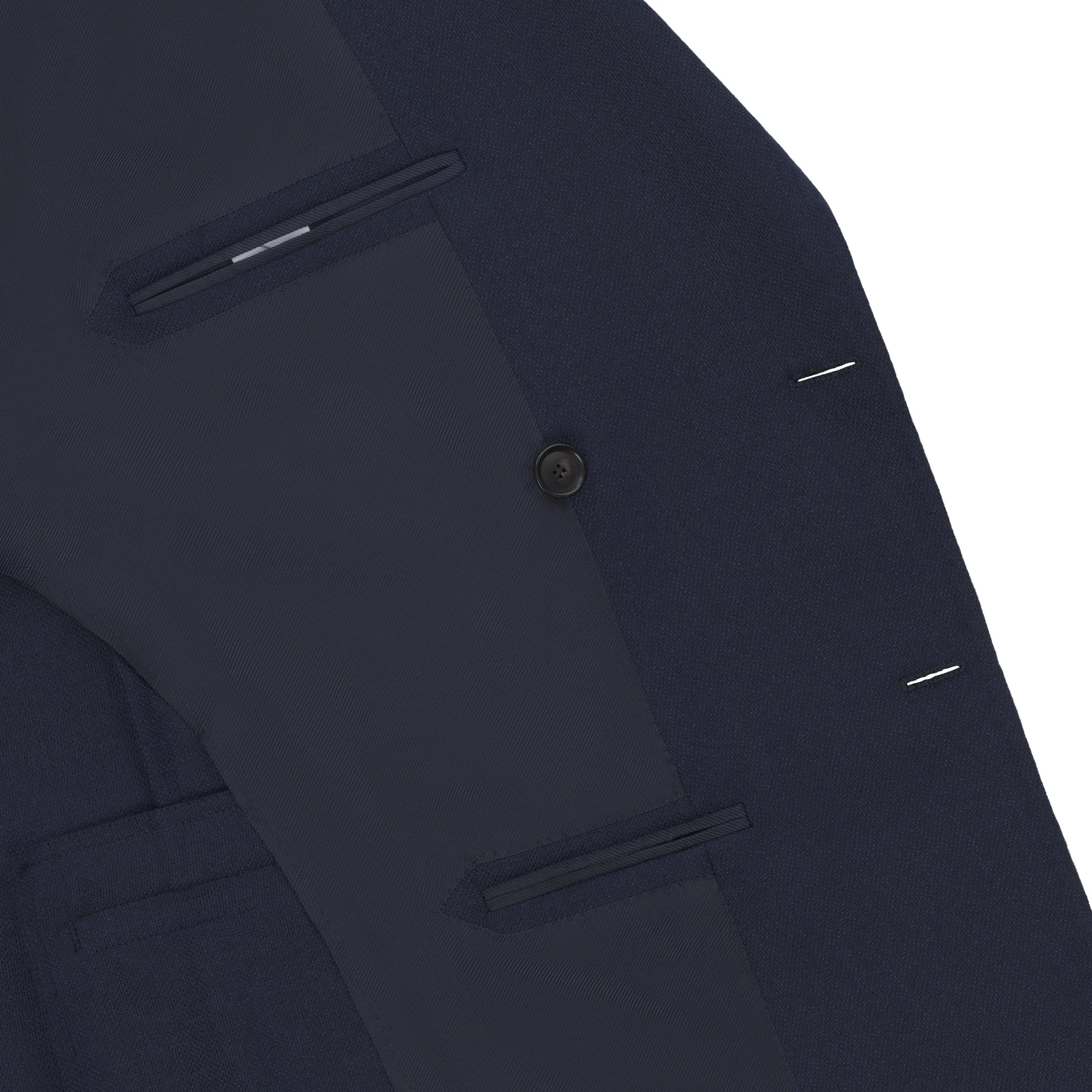 Double-Breasted Wool Jacket in Navy Blue Melange. Exclusively Made for Sartale