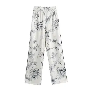 FLORAL PRINT WIDE LEG PANTS