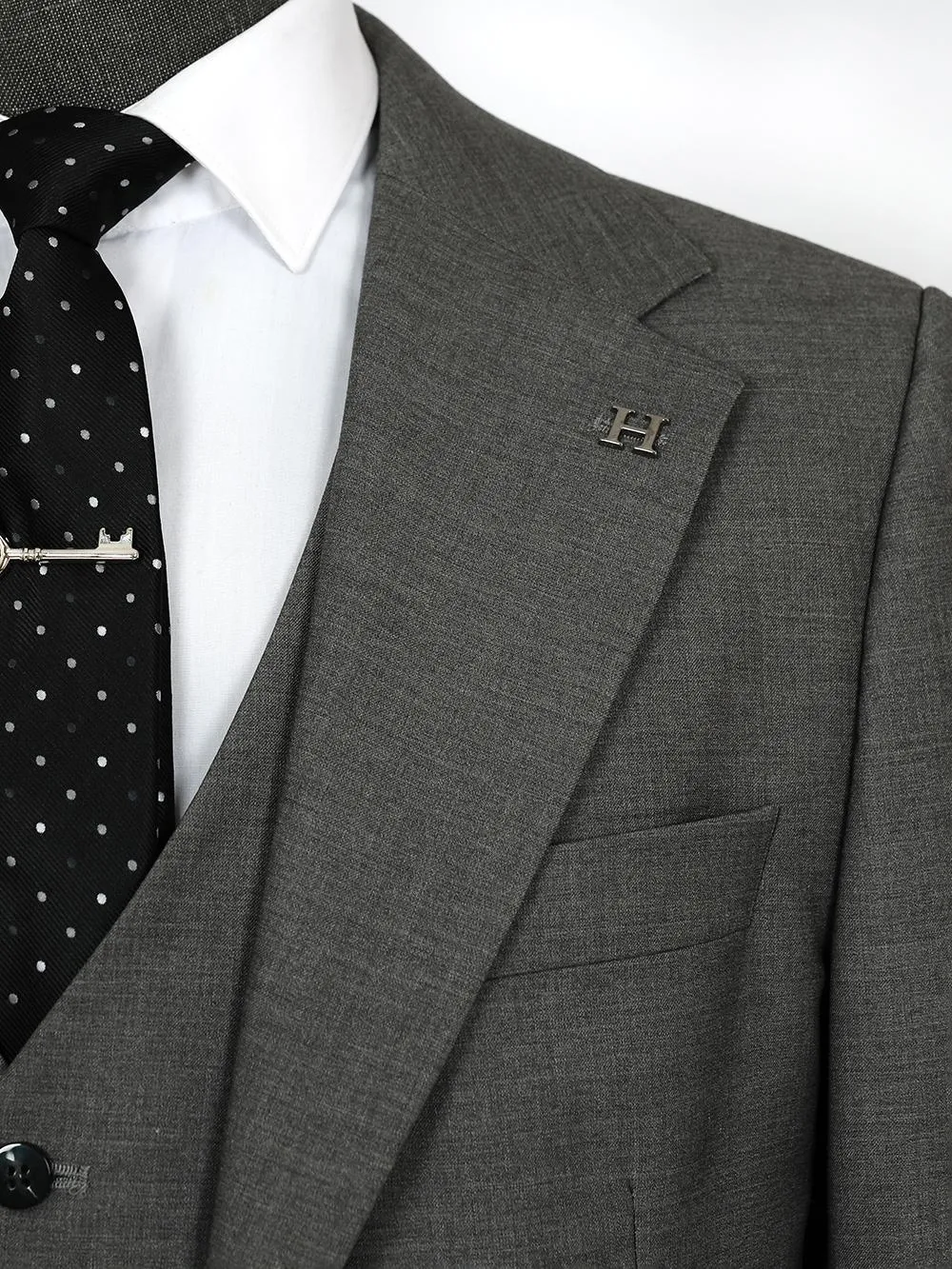 Gray Three Piece Custom Bespoke Men Suit Tailored