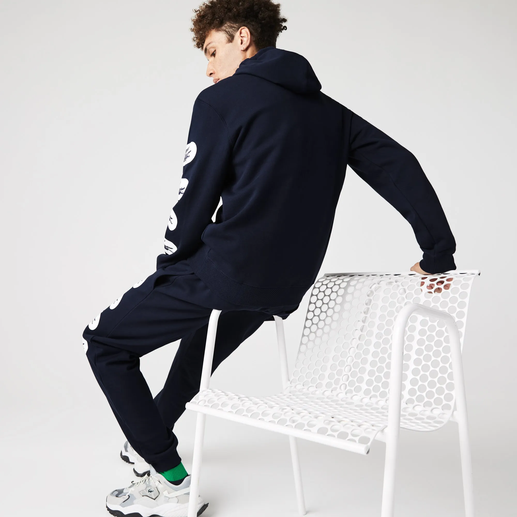 Lacoste Men’s Print Sleeve Fleece Hoodie