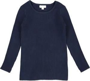 Lil Legs Navy Knit Crewneck Sweater