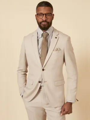 MARC DARCY HM5 Tailored Two Piece Suit - Mens Slim Fit - Stone