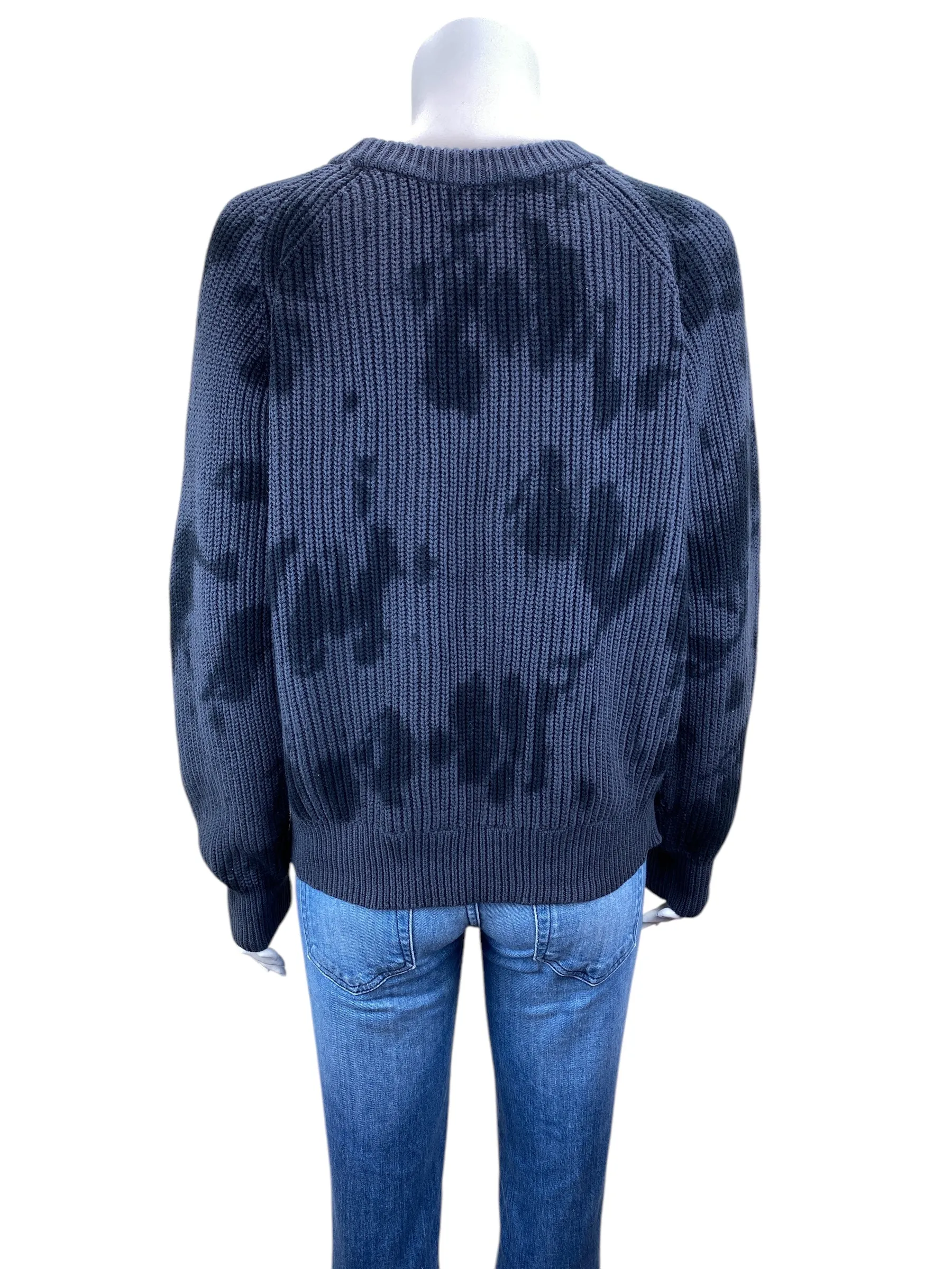 Rails Women's Venus Cotton Cashmere Iron Black Tie Dye Sweater Size L
