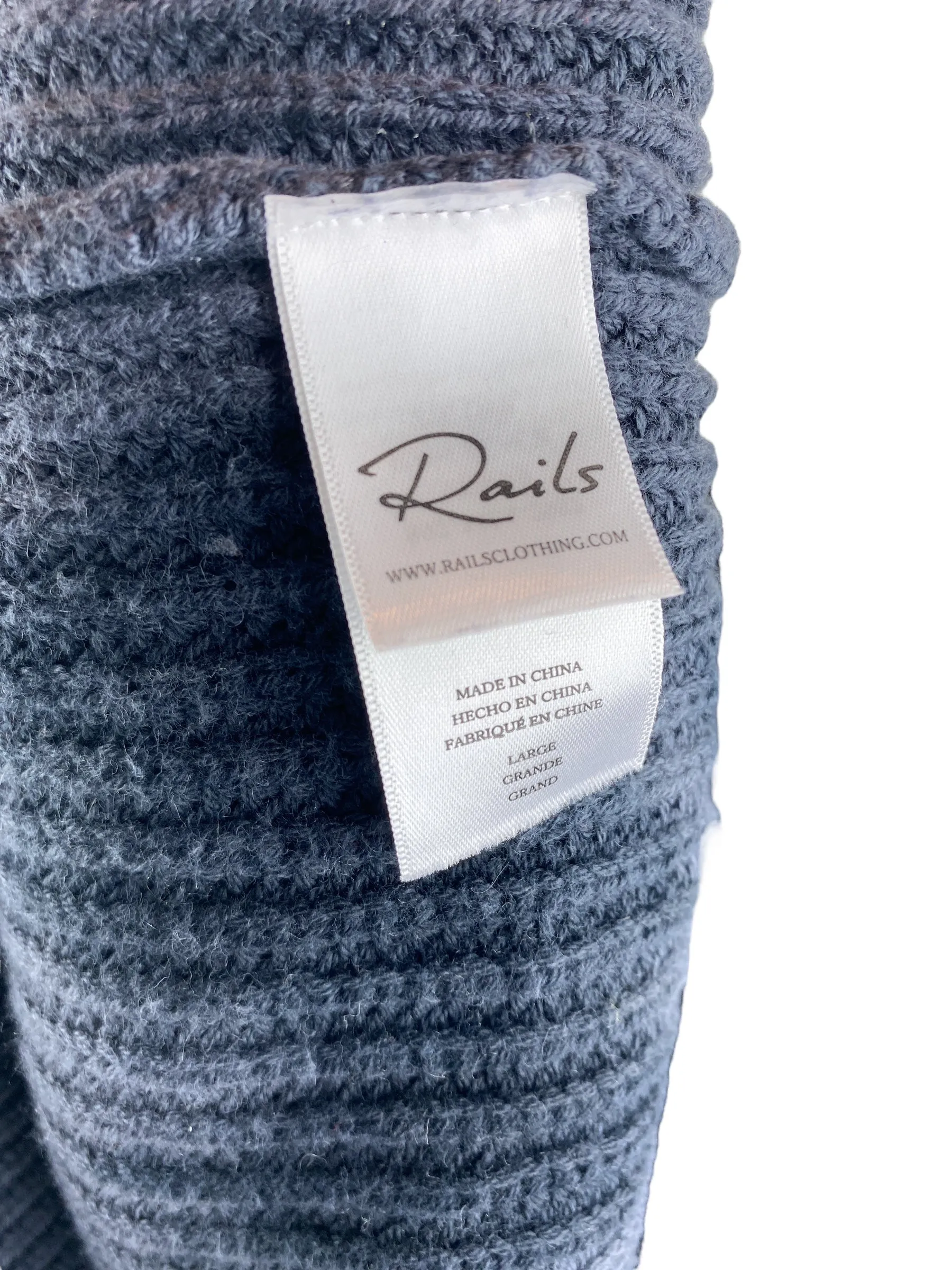 Rails Women's Venus Cotton Cashmere Iron Black Tie Dye Sweater Size L