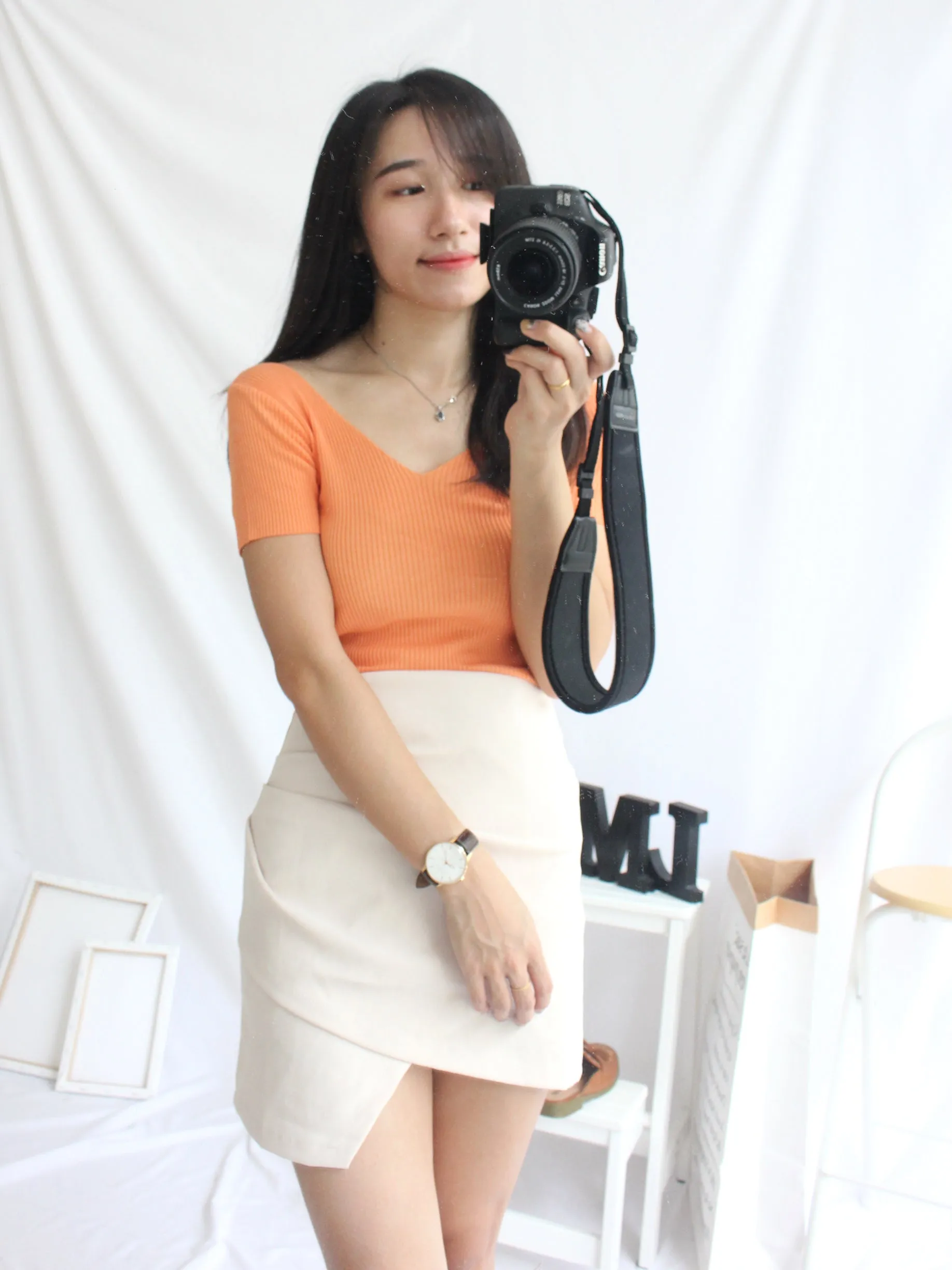 Ribbed V Neck Top