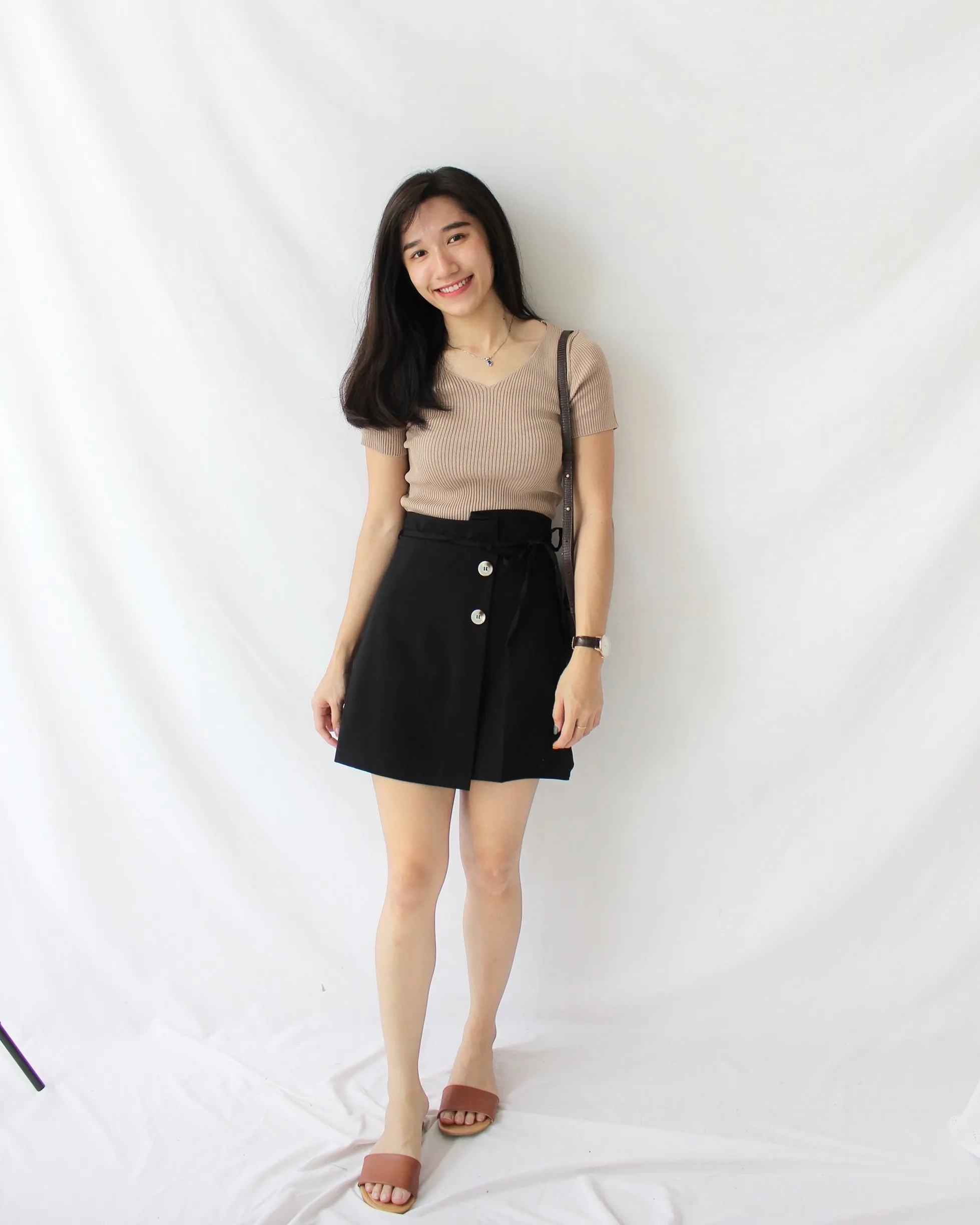 Ribbed V Neck Top