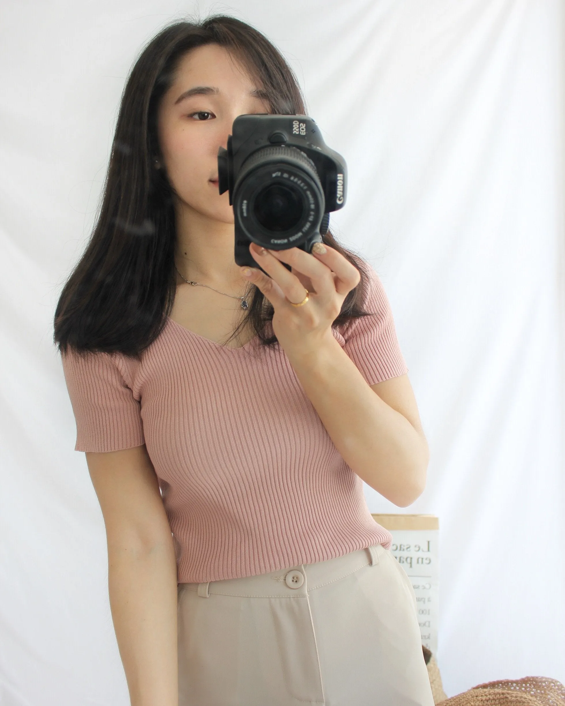 Ribbed V Neck Top