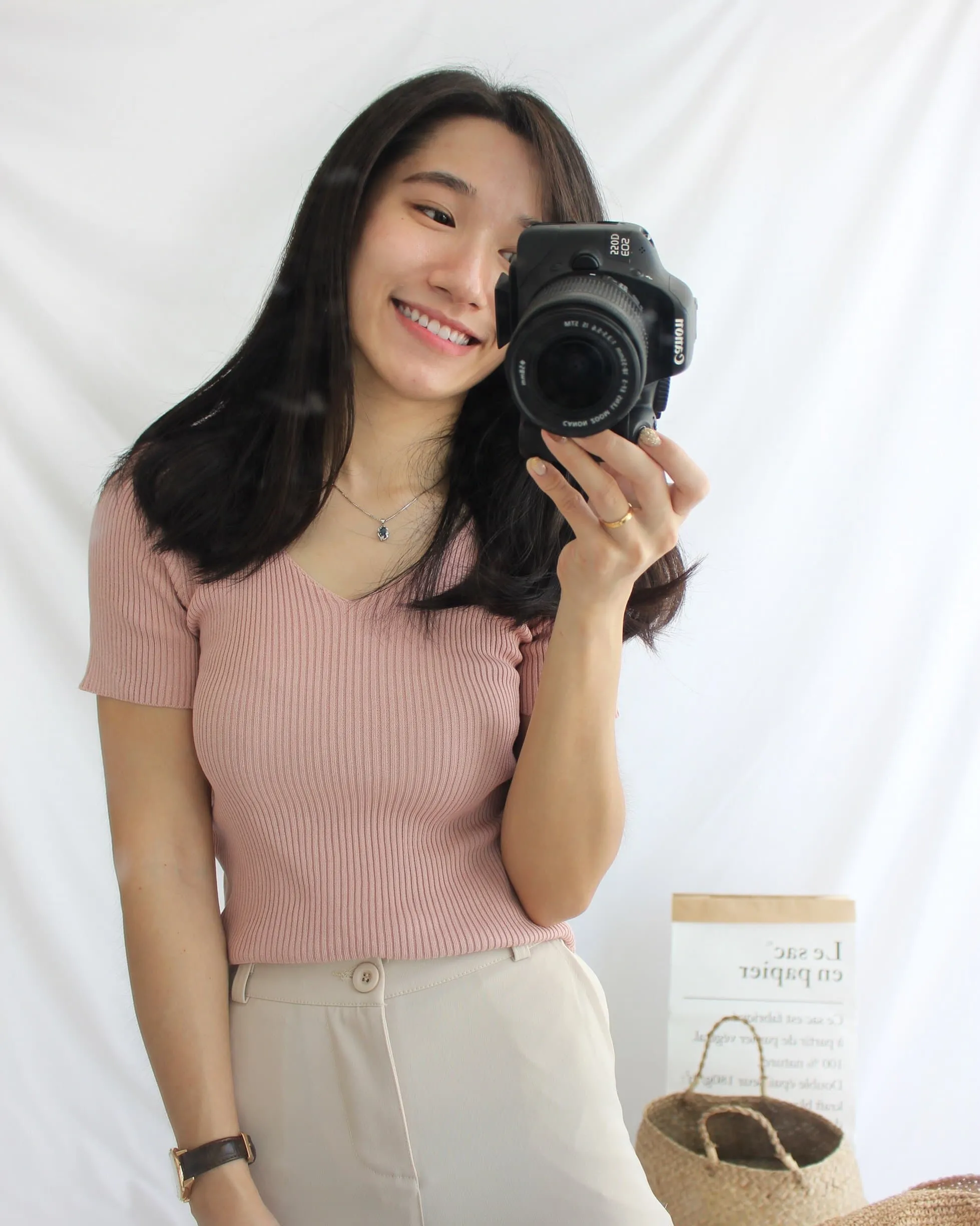 Ribbed V Neck Top