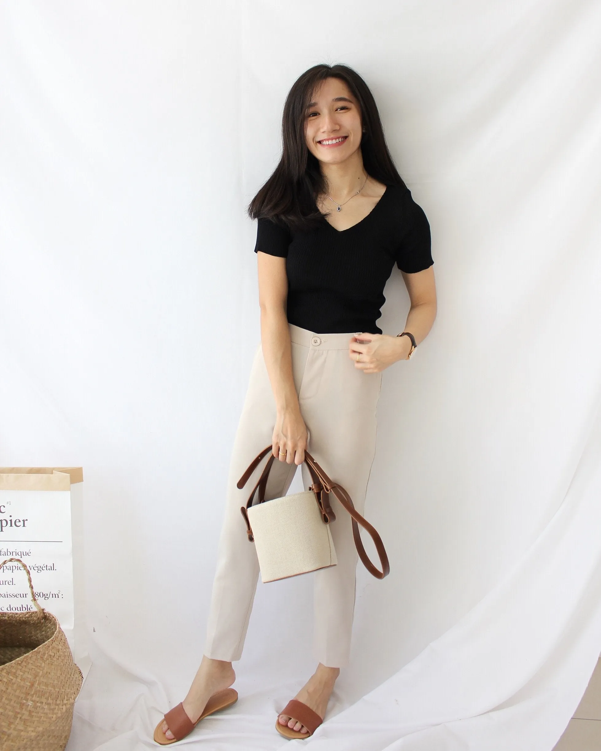 Ribbed V Neck Top
