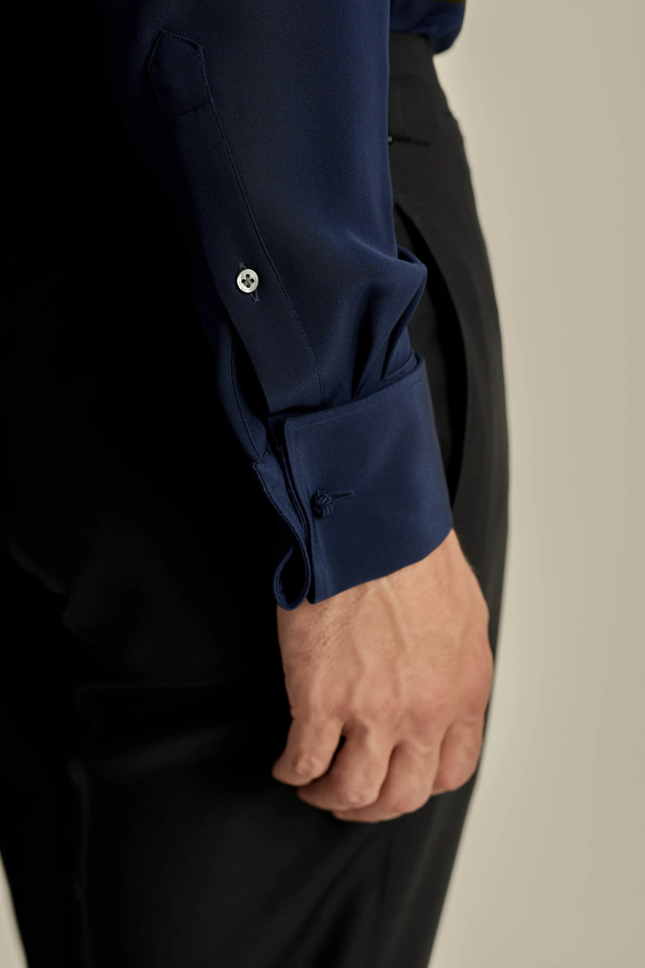 Silk Lecce Collar Fly Front Shirt