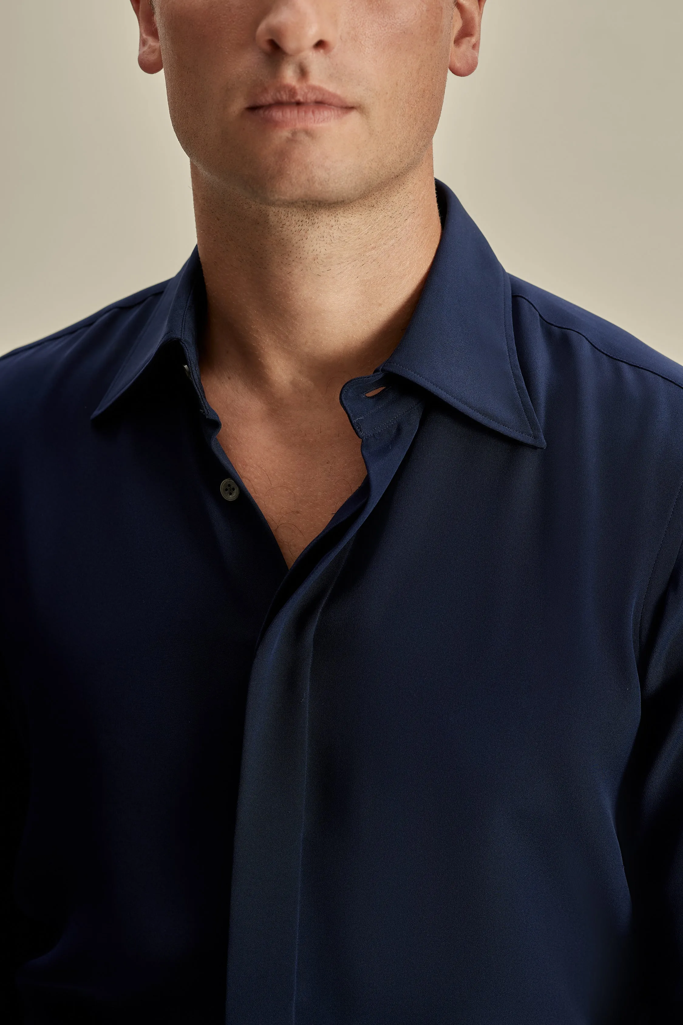 Silk Lecce Collar Fly Front Shirt