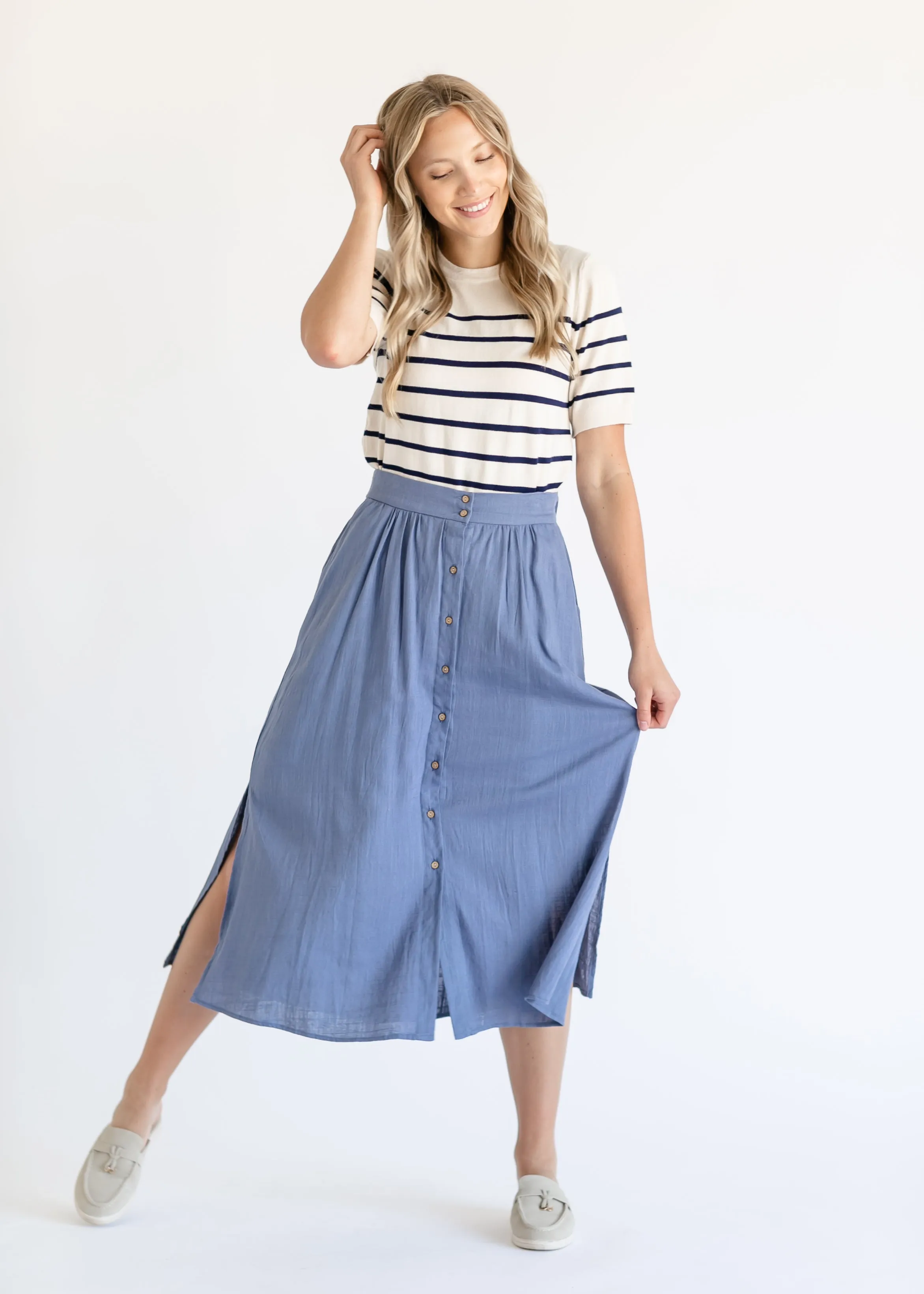 Soft Touch Striped Short Sleeve Top