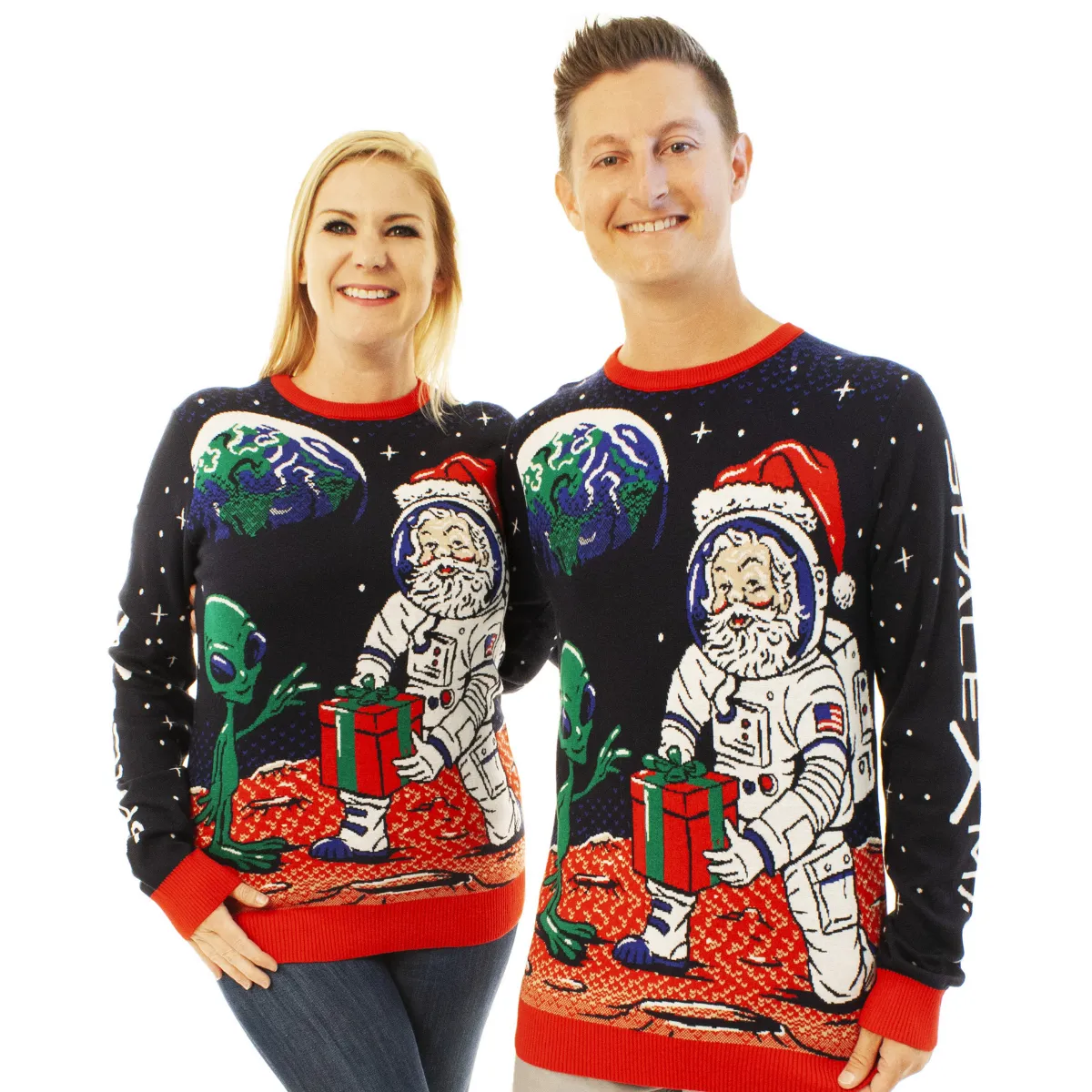 Space Xmas Santa | Ugly Christmas Sweater For Men & Women | Unisex Sizing