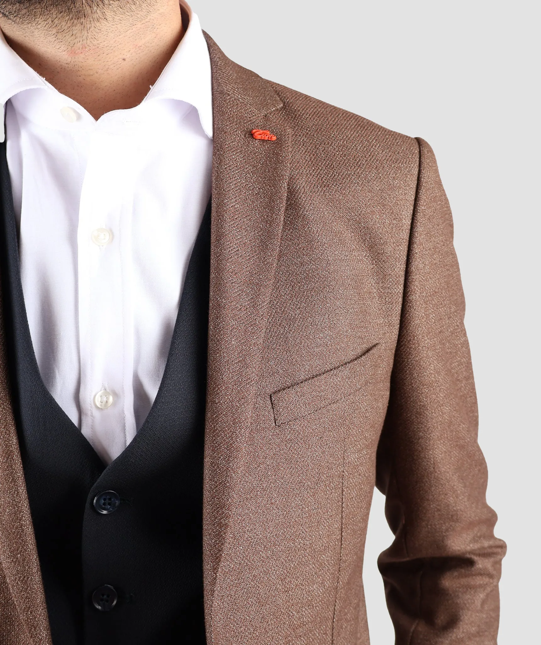 TWN Camel Slim Fit  Combination Suit
