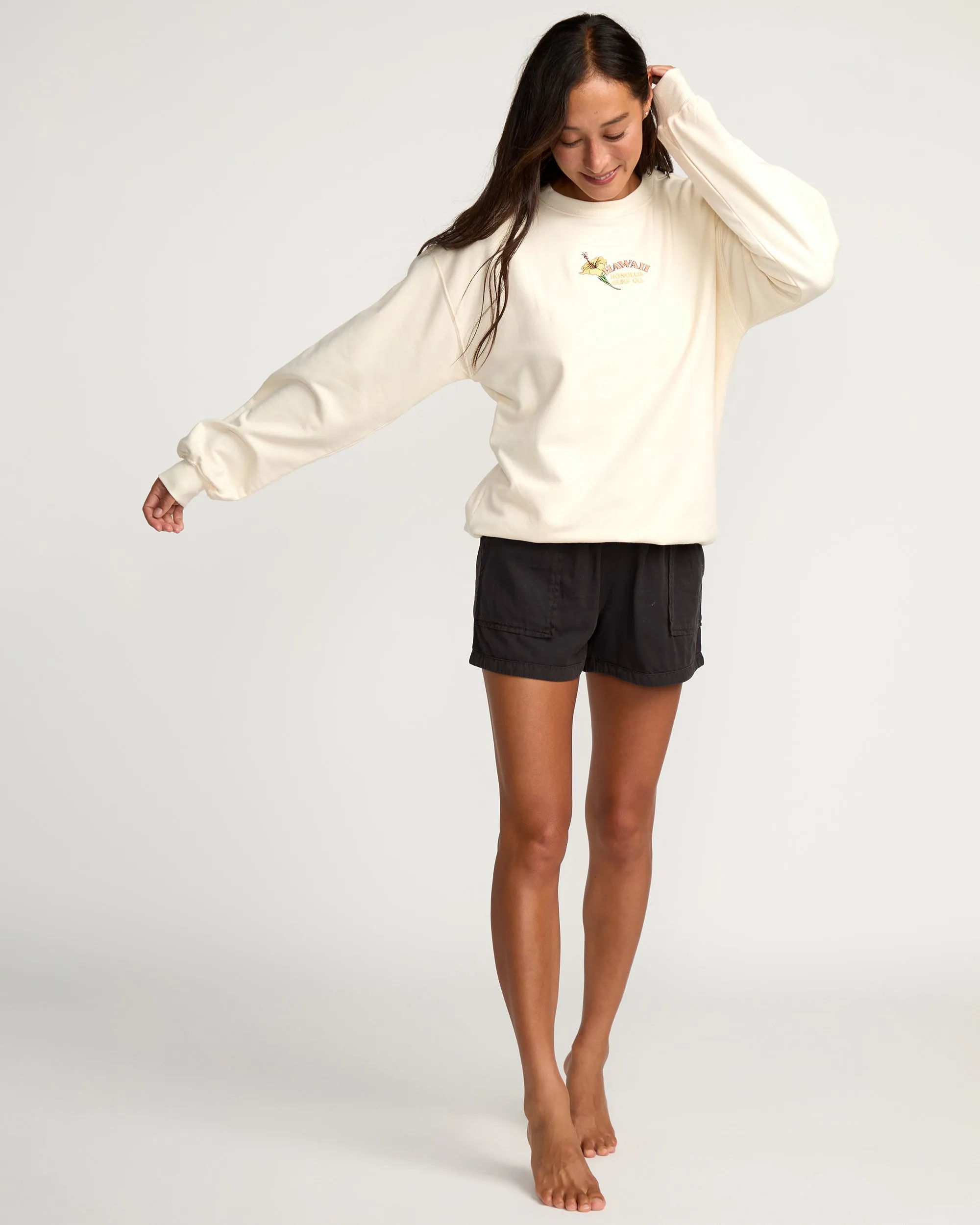 Womens Hibiscus State Fleece - Coconut Milk