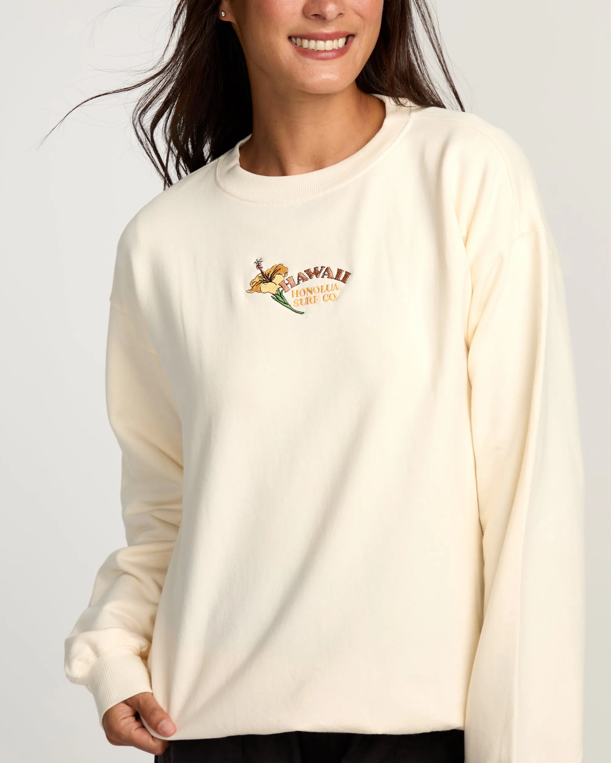 Womens Hibiscus State Fleece - Coconut Milk