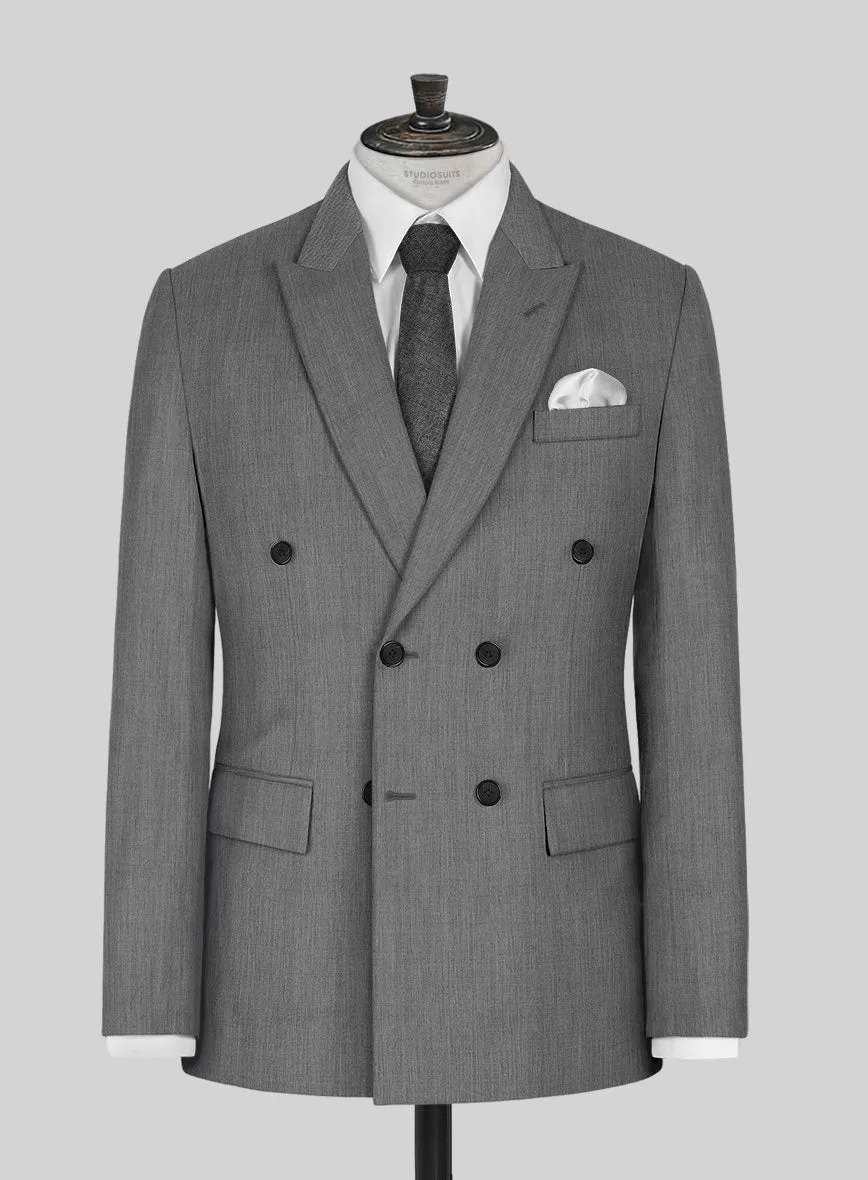 Worsted Mid Charcoal Wool Suit